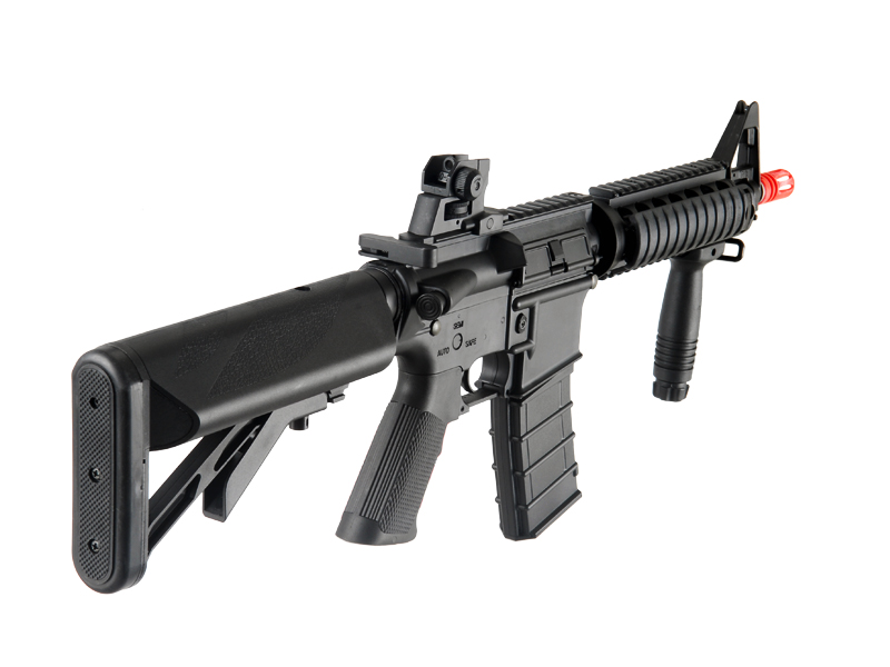 ICS AIRSOFT M4 RIS SPORTLINE AEG W/ CRANE STOCK - BLACK - Click Image to Close