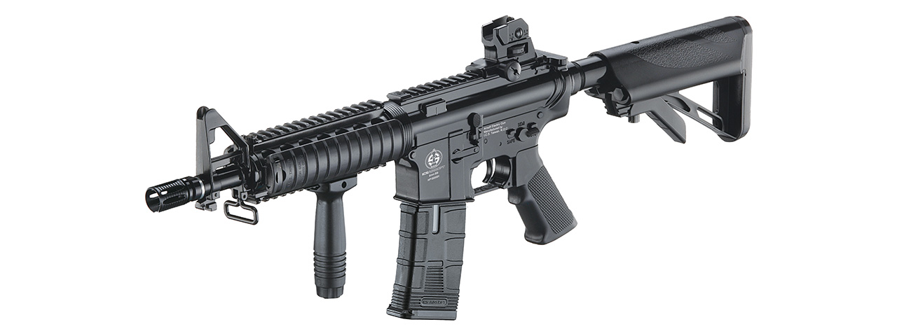 ICS AIRSOFT M4 RIS SPORTLINE AEG W/ CRANE STOCK - BLACK - Click Image to Close