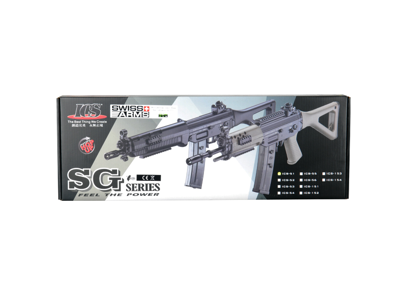 ICS AIRSOFT SIG 551 SWAT AEG RIS FOLDING STOCK - BLACK [ICS-51 ...