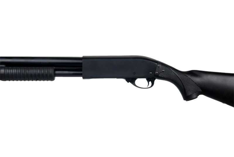 Atlas Custom Works M870 Airsoft Pump Action Shotgun - BLACK - Click Image to Close