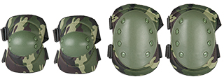 IU-A09 KNEE & ELBOW PAD SET (COLOR: WOODLAND CAMO)