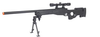 AGM IU-L96BAB BOLT ACTION SNIPER RIFLE w/ SCOPE & BI-POD (COLOR: BLACK)