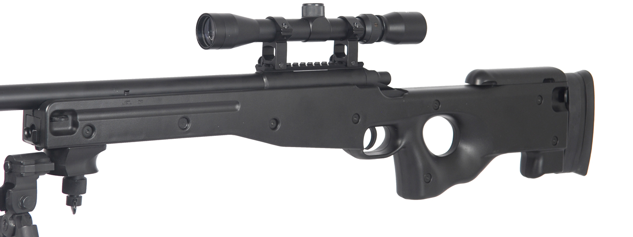 AGM IU-L96BAB BOLT ACTION SNIPER RIFLE w/ SCOPE & BI-POD (COLOR: BLACK)