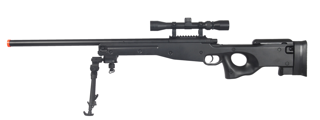 AGM IU-L96BAB BOLT ACTION SNIPER RIFLE w/ SCOPE & BI-POD (COLOR: BLACK)