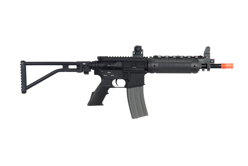 Atlas Custom Works M4 GR-300 Short Version Airsoft AEG Rifle w/ Folding Stock (Color: Black) - Click Image to Close