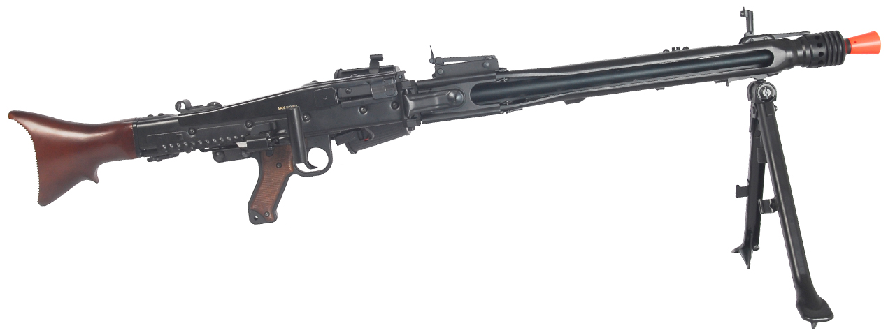 AGM IU-M42 MASCHINENGEWEHR MG42 FULL METAL AEG MACHINE GUN w/DRUM MAGAZINE - Click Image to Close