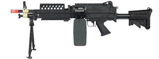 Atlas Custom Works Full Metal MK46 SAW Airsoft Machine Gun AEG - BLACK