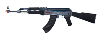 GOLDEN EAGLE AIRSOFT AK47 AIRSOFT AEG RIFLE W/ FULL STOCK - BLACK/BLUE