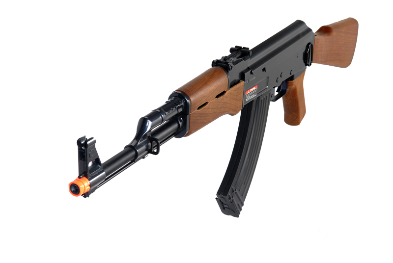 JG FULL METAL GEARBOX AK47 AIRSOFT AEG RIFLE - IMITATION WOOD - Click Image to Close