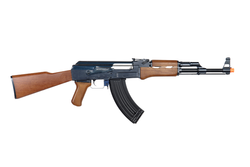 JG FULL METAL GEARBOX AK47 AIRSOFT AEG RIFLE - IMITATION WOOD - Click Image to Close