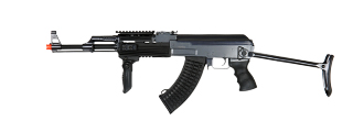 JG JG0513MG Tactical AK-47 RIS AEG Metal Gear, Polymer Body, Under Folding Stock, Folding Vertical Foregrip