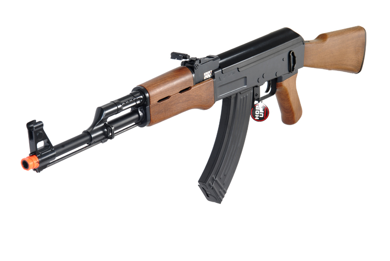 Golden Eagle JG JG6803 AK-47 AEG Metal Gear, Polymer Body, Fixed Stock, Wood Finish