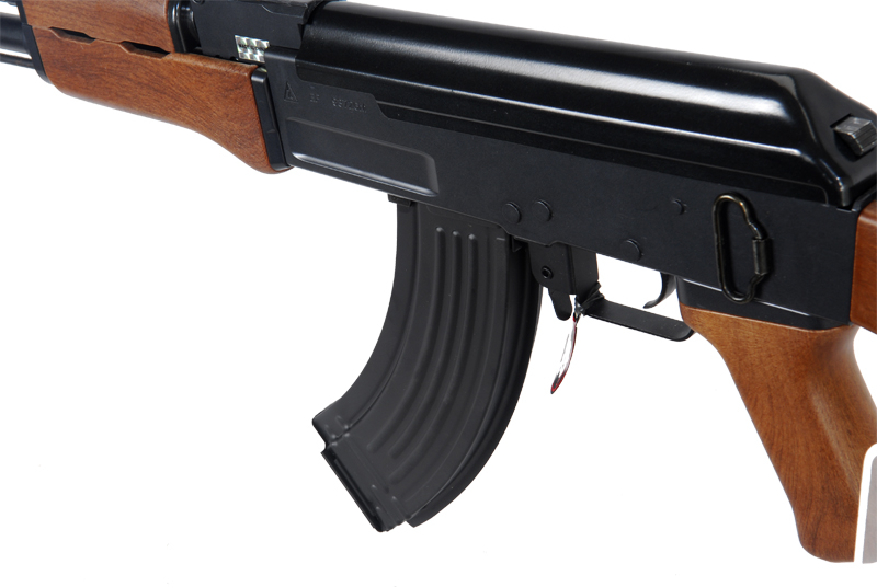 Golden Eagle JG JG6803 AK-47 AEG Metal Gear, Polymer Body, Fixed Stock, Wood Finish - Click Image to Close