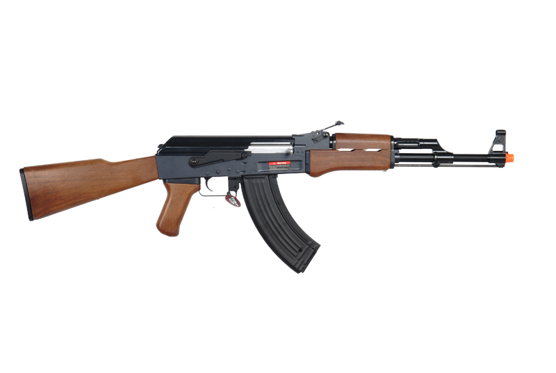 Golden Eagle JG JG6803 AK-47 AEG Metal Gear, Polymer Body, Fixed Stock, Wood Finish