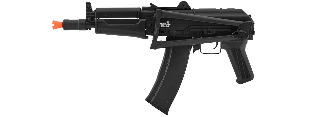 Lancer Tactical LT-07B AKS-74U AEG Metal Gear, ABS Body, Side Folding Stock, Black Color - Click Image to Close