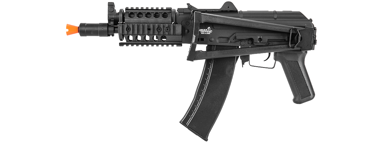 Lancer Tactical LT-07R AKS-74U RIS AEG Metal Gear, ABS Body, Side Folding Stock, 45 Degree Rail Mount