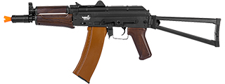 Lancer Tactical LT-07W AKS-74U AEG Metal Gear, ABS Body, Side Folding Stock, Wood Color