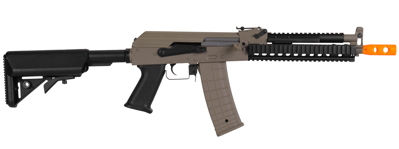 Lancer Tactical LT-10T Beta Project Tactical AK RIS AEG Metal Gear/Polymer Body in Dark Earth - Click Image to Close
