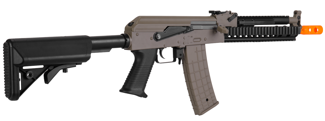 Lancer Tactical LT-10T Beta Project Tactical AK RIS AEG Metal Gear/Polymer Body in Dark Earth - Click Image to Close