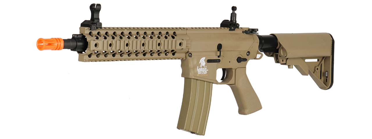 LT-12T 10" FREE FLOAT RAIL M4 AEG METAL GEAR (COLOR: TAN) - Click Image to Close