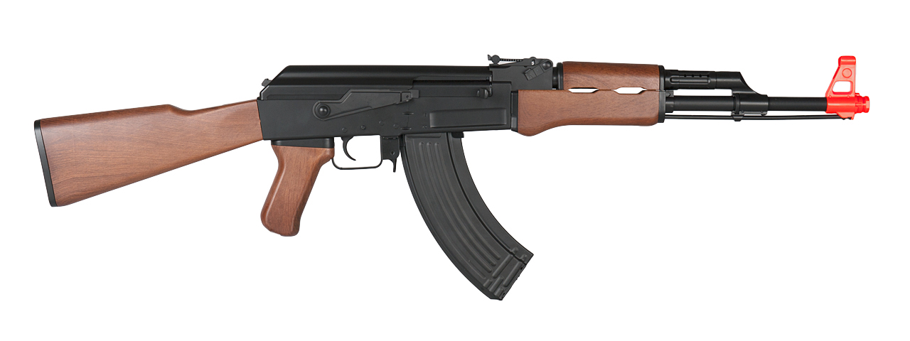 LT-16D AK-47 AEG METAL GEAR w/FULL STOCK (COLOR: BLACK & WOOD) - Click Image to Close