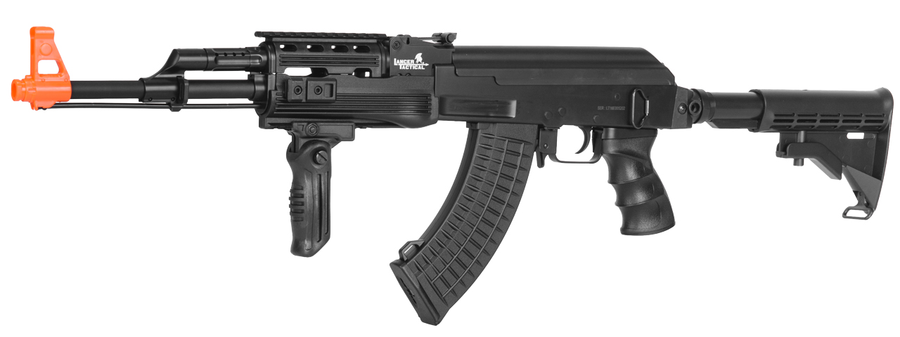 LT-16E TACTICAL AK-47 AEG METAL GEAR w/RETRACTABLE LE STOCK (COLOR: BLACK) - Click Image to Close