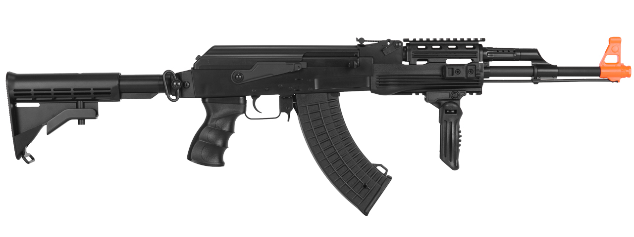 LT-16E TACTICAL AK-47 AEG METAL GEAR w/RETRACTABLE LE STOCK (COLOR: BLACK) - Click Image to Close