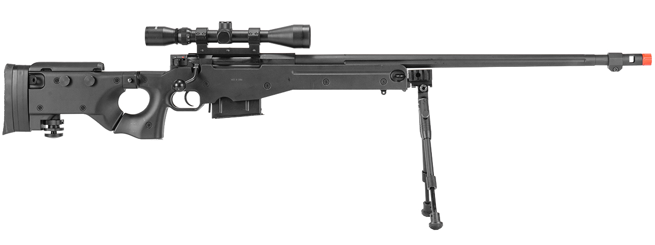 LT-96D AWP GAS POWERED BOLT ACTION RIFLE W/ SCOPE & BI-POD (COLOR: BLACK) - Click Image to Close