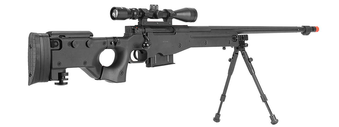 LT-96D AWP GAS POWERED BOLT ACTION RIFLE W/ SCOPE & BI-POD (COLOR: BLACK) - Click Image to Close