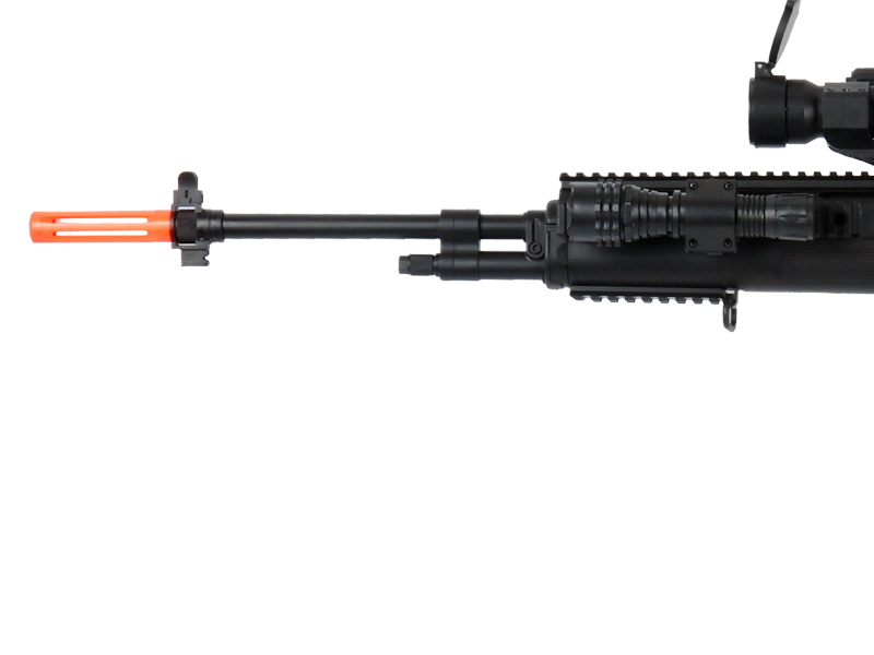 UKARMS M160B2 M14 RIS Spring Rifle w/ Flashlight, Scope - Click Image to Close