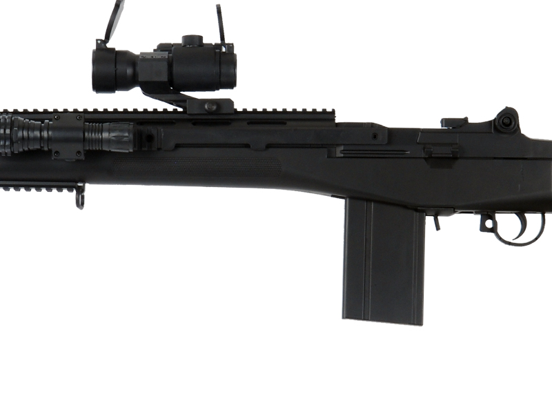 UKARMS M160B2 M14 RIS Spring Rifle w/ Flashlight, Scope - Click Image to Close