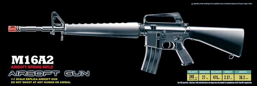 WellFire M16A1 Tactical Carbine Spring Rifle w/ Triangle Split Handguard (Color: Black)