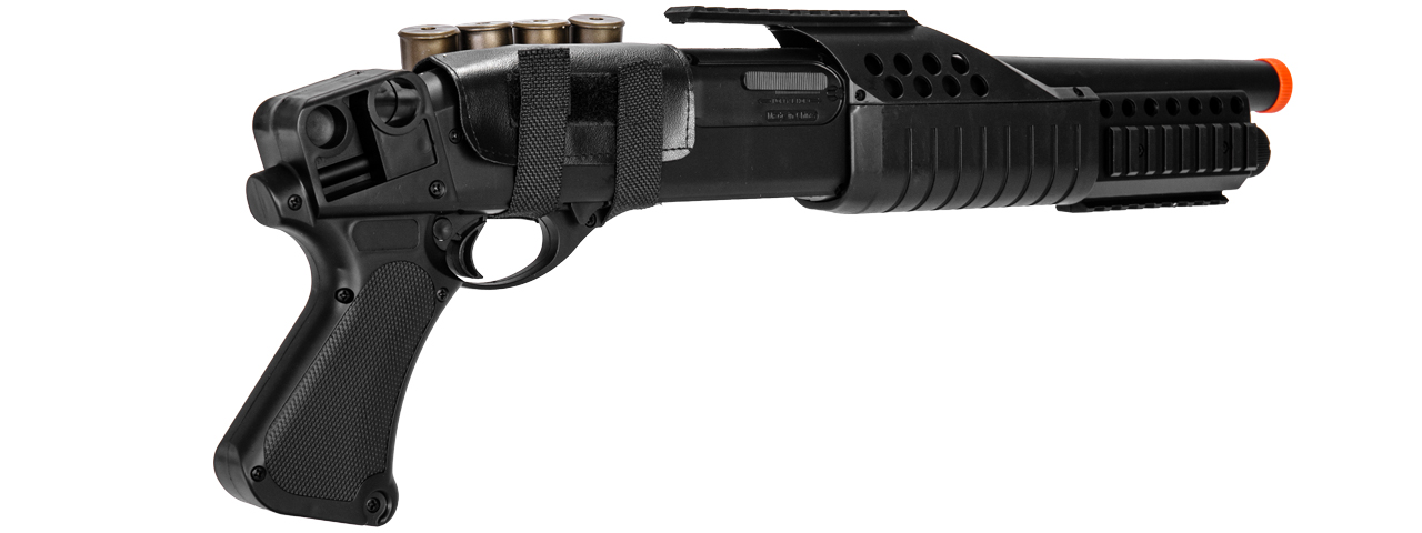 M180A1 SPRING SHOTGUN RIS PISTOL GRIP W/ 4 BULLET SHELLS, SHELL HOLDER - Click Image to Close