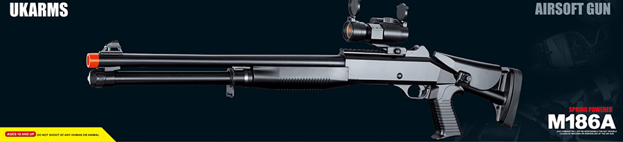 M186A UKARMS SPRING SHOTGUN w/RETRACTABLE STOCK - Click Image to Close