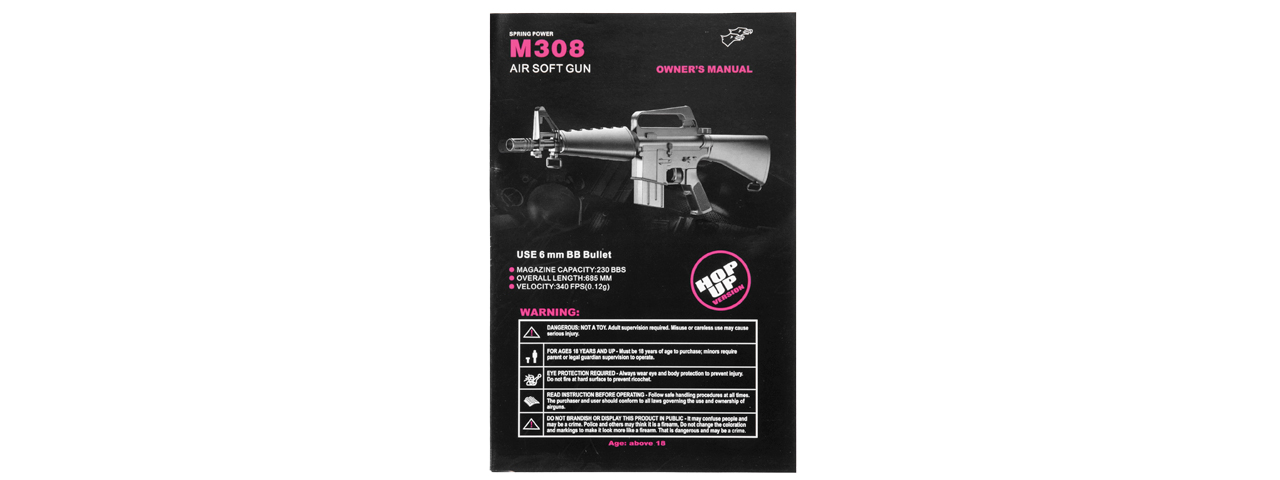 M308 MINI M16 SPRING RIFLE (BLACK)