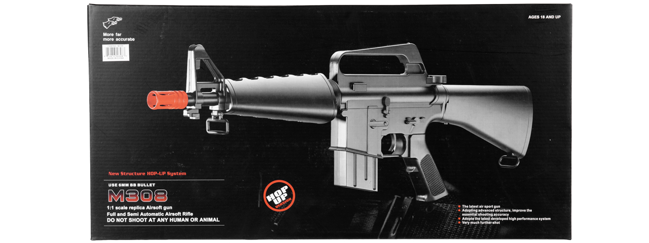 M308 MINI M16 SPRING RIFLE (BLACK) - Click Image to Close