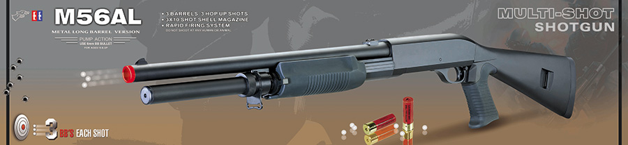 Double Eagle M56AL Tri-Shot Spring Shotgun Pistol Grip - Click Image to Close