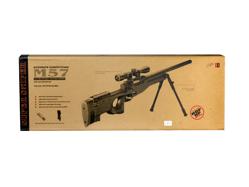 DOUBLE EAGLE FULL METAL L96 BOLT ACTION SNIPER RIFLE W/ SCOPE & BIPOD