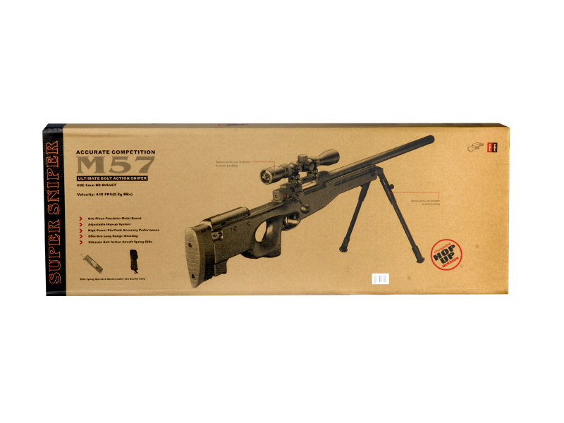 DOUBLE EAGLE FULL METAL L96 BOLT ACTION SNIPER RIFLE W/ SCOPE & BIPOD - Click Image to Close