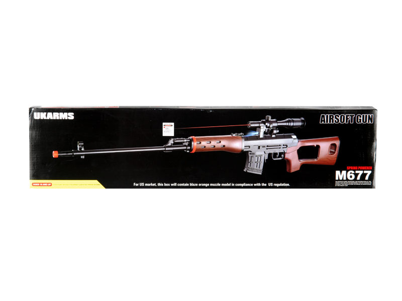 UKARMS M677A Spring Rifle w/ Laser & Flashlight in Wood