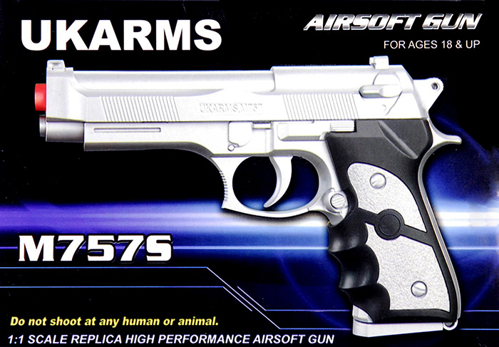 UKARMS M757S Spring Pistol in Silver - Click Image to Close