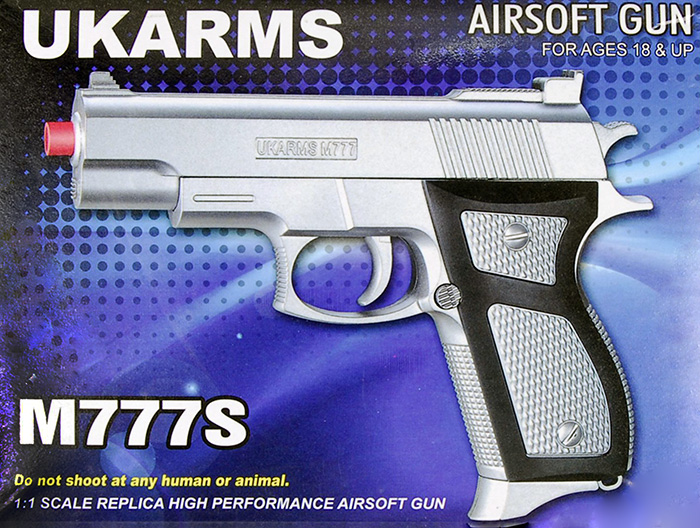 UKARMS M777S Spring Pistol in Silver - Click Image to Close
