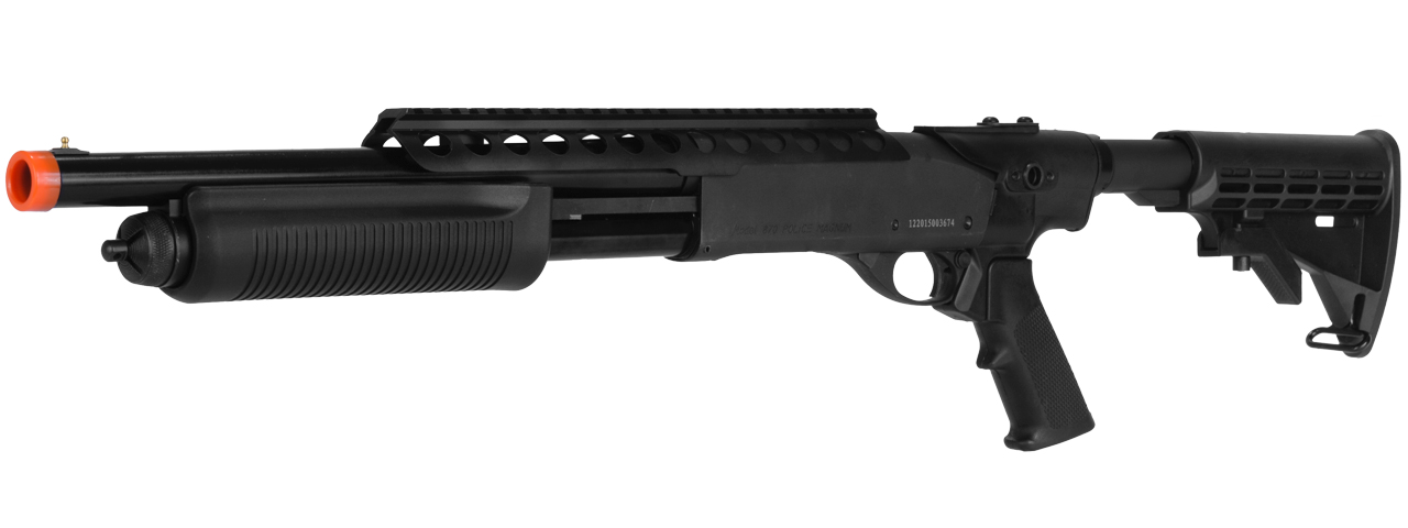 PPS M870-STR-04 M870 TACTICAL R.I.S. & RETRACTABLE STOCK "SHELL EJECTING" GAS POWERED SHOTGUN - Click Image to Close