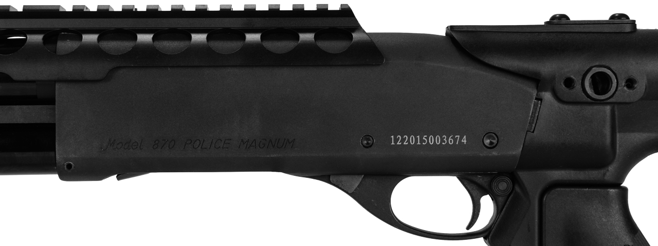 PPS M870-STR-04 M870 TACTICAL R.I.S. & RETRACTABLE STOCK "SHELL EJECTING" GAS POWERED SHOTGUN - Click Image to Close