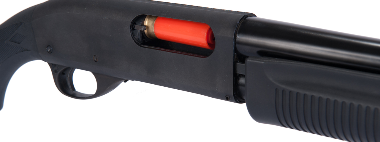 PPS M870-STR-04 M870 TACTICAL R.I.S. & RETRACTABLE STOCK "SHELL EJECTING" GAS POWERED SHOTGUN - Click Image to Close