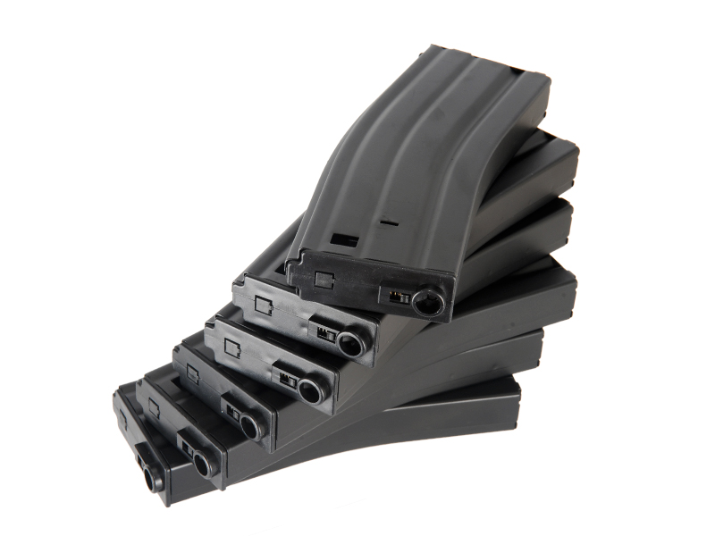 ICS AIRSOFT M4 MAGAZINES METAL 45 RD CAPACITY - 6 PACK - BLACK