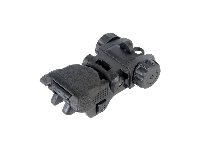 ICS CXP SERIES M4 / M16 AIRSOFT FLIP-UP REAR IRON SIGHT - BLACK