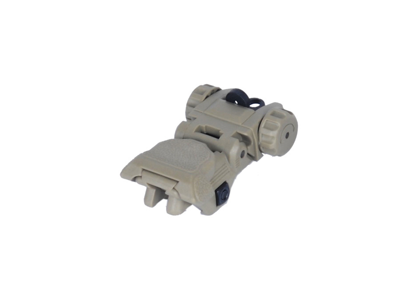 ICS CXP SERIES M4 / M16 AIRSOFT FLIP-UP REAR IRON SIGHT - TAN - Click Image to Close