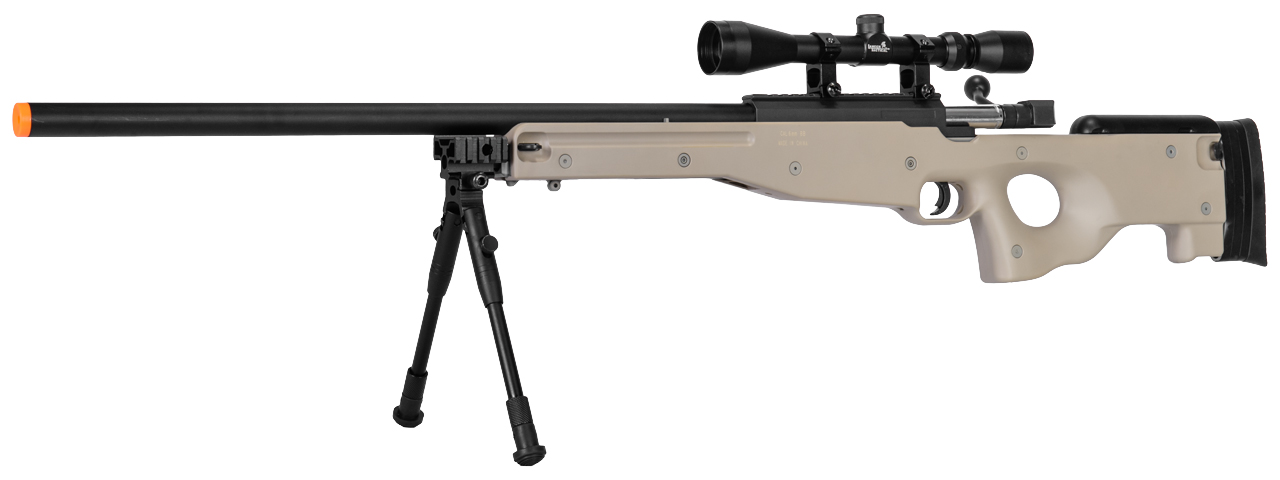 WELL MB01TAB L96 AWP BOLT ACTION RIFLE w/BIPOD & SCOPE(COLOR: TAN)