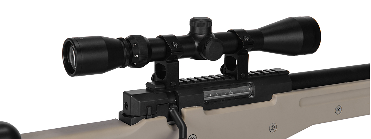 WELL MB01TAB L96 AWP BOLT ACTION RIFLE w/BIPOD & SCOPE(COLOR: TAN) - Click Image to Close